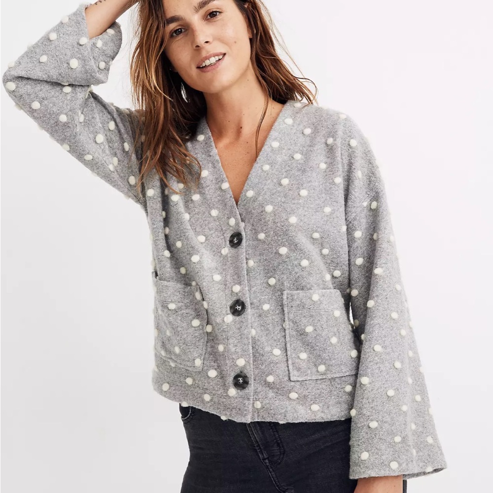 Texture & Thread Boxy Bobble Cardigan